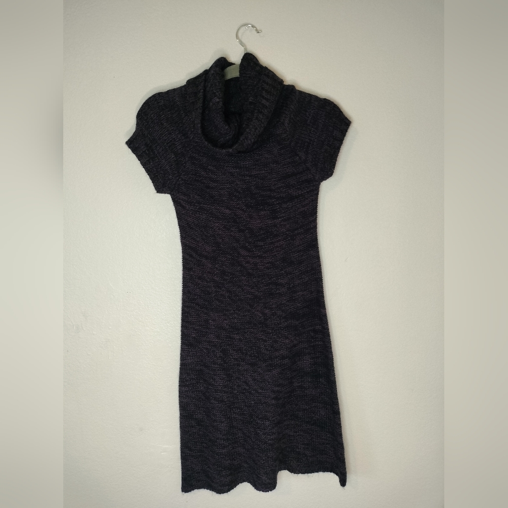 Vintage Purple and Black Knitted Sweater Dress
